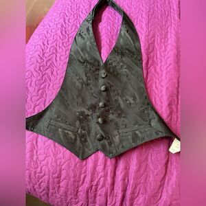 Boys Bracci Tux beautiful black vest Large adjustable at neck and back